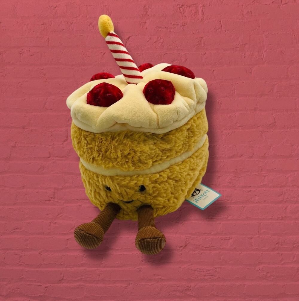 Jellycat Amuseable Birthday Cake Plush Stuffed Food Candle Red Velvet Soft Gift
